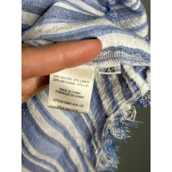 Cloth & Stone Anthropologie Women's XS Chambray Striped Button Shirt Linen Blend - Picture 12 of 13